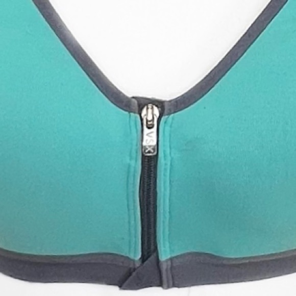 Victoria's Secret VSX Aqua Turquoise Gray Heavily Padded Comfort Sports Bra 34A - Picture 2 of 3